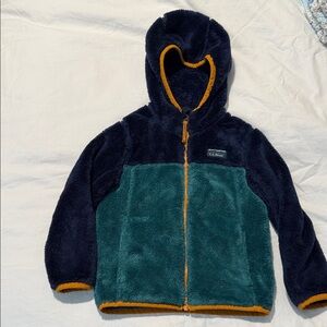L.L. Bean Hi- Pile Fleece Hoodie - Navy and Teal